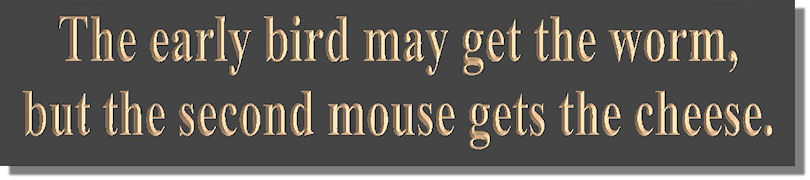 The early bird may get the worm, but the second mouse gets the cheese